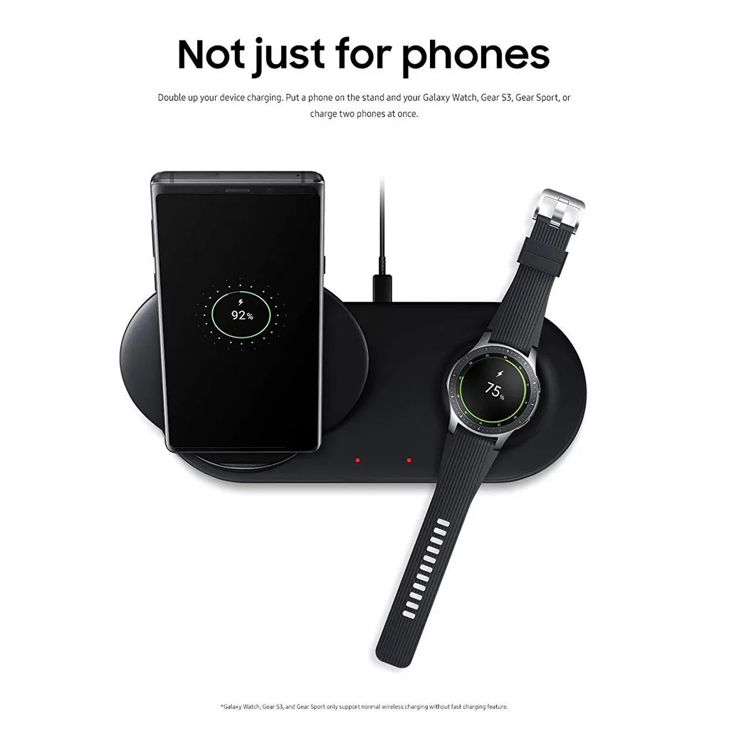 Беспроводное зарядное устройство 2 в 1 для samsung Galaxy S10/S10 +/Watch S2/3 быстрая зарядка