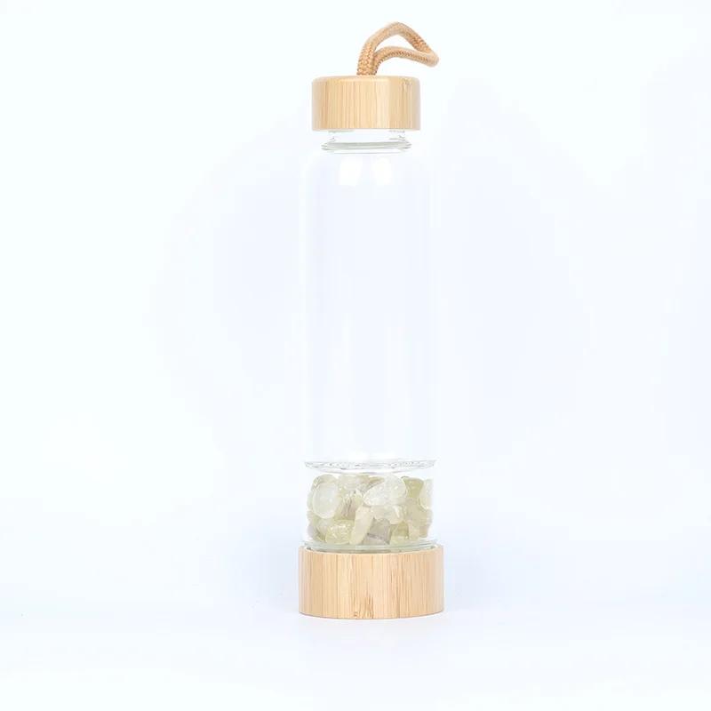 Natrual Хрустальная бутылка для воды бамбуковый камень стеклянная гравия