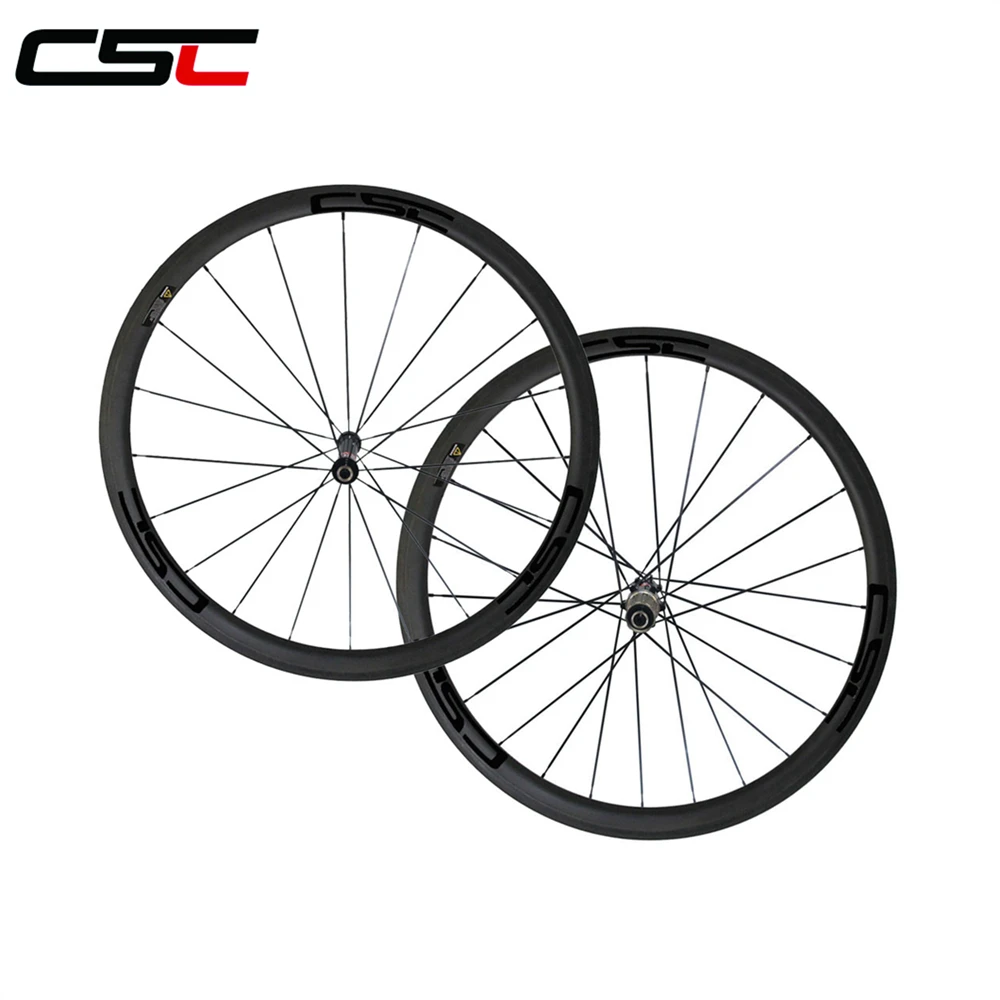 

CSC 38mm Tubular Carbon Bike wheelset 23mm Width Novatec AS511SB FS522SB hub pillar 1420 Straight Pull Bicycle wheels 1206g only