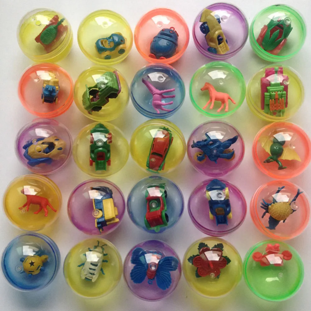 

10pc/pack transparent plastic Surprise ball capsules toy with inside different figure toy vending machine In Shilly Egg Balls