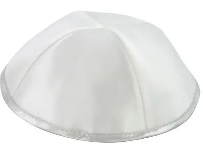 Молитва KIPPAH сатин YARMULKE KIPPOT KIPA - Цвет: White silver trim