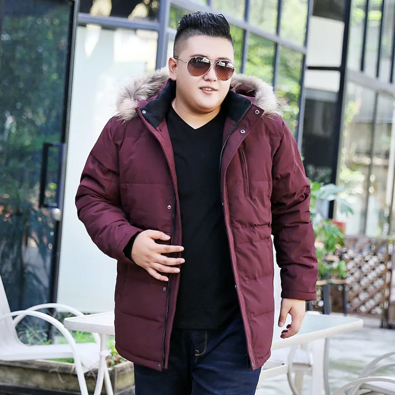 

Super Big Size Thick Down Coat Men's Winter Casual Long Thicken Jacket Down Coat Men Hooded Detachable Mens Clothing