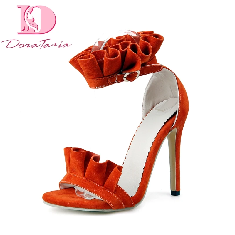 

DoraTasia Brand Shoes Women Plus Size Customized 34-52 Summer Woman Shoes Sandal Footwear Thin High Heels Party Sandals