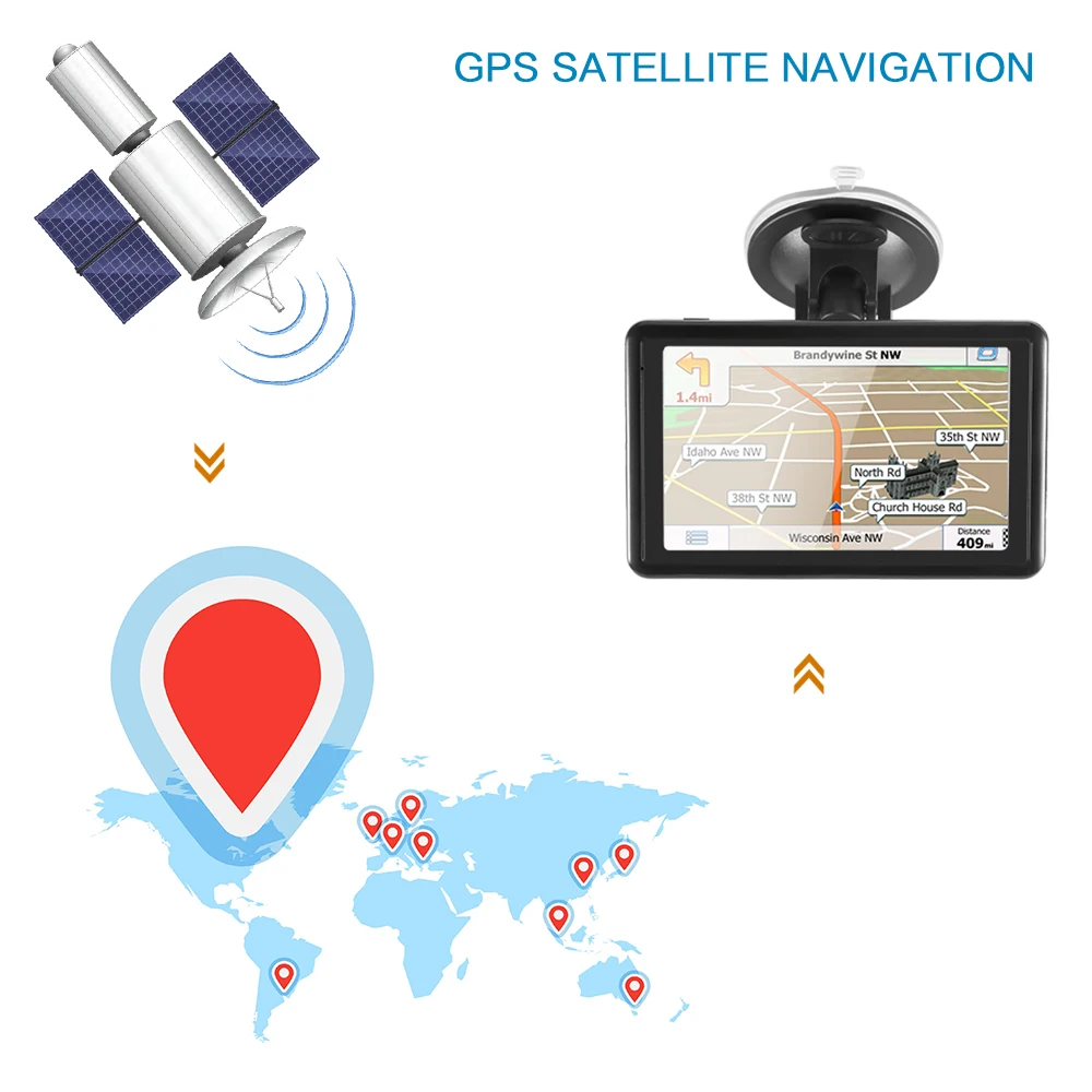 Автомобильный спутниковый gps навигатор NAV 4 Гб ПЗУ 128 МБ ОЗУ карта ЕС Россия автомобильное зарядное устройство 5 дюймов сенсорный экран