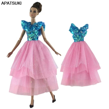 

Blue Pink Party Dress For Barbie Doll Outfits Princess Gown For Barbie Doll 1/6 Doll Clothes 1:6 Doll Accessories Kids Toy
