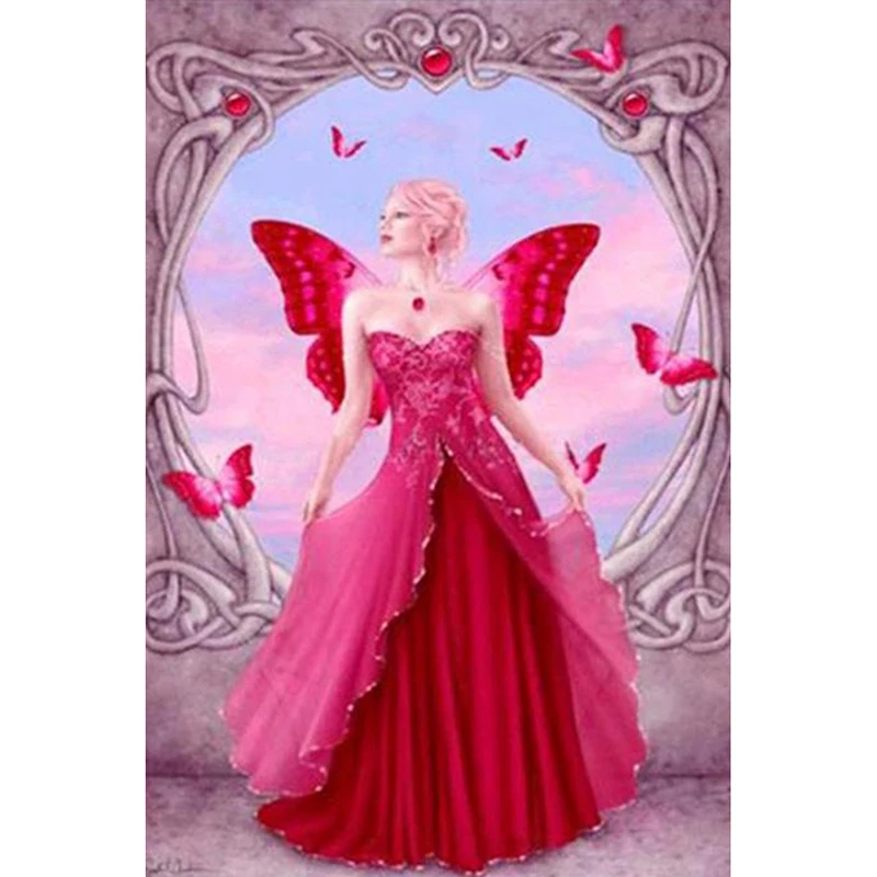 

High quality!5D Full Resin Diamond Diamond Painting Butterfly Fairy Cross Stitch Embroidery Needlework Home Decoration KBL