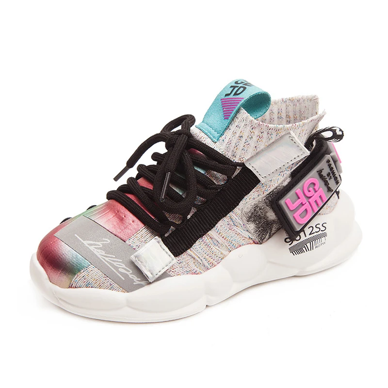 Spring Autumn New Fashion Baby Girls Colorful Leather Shoes Children Mesh Sport Sneakers Kids Casual Boys Brand 2019 | Детская одежда и