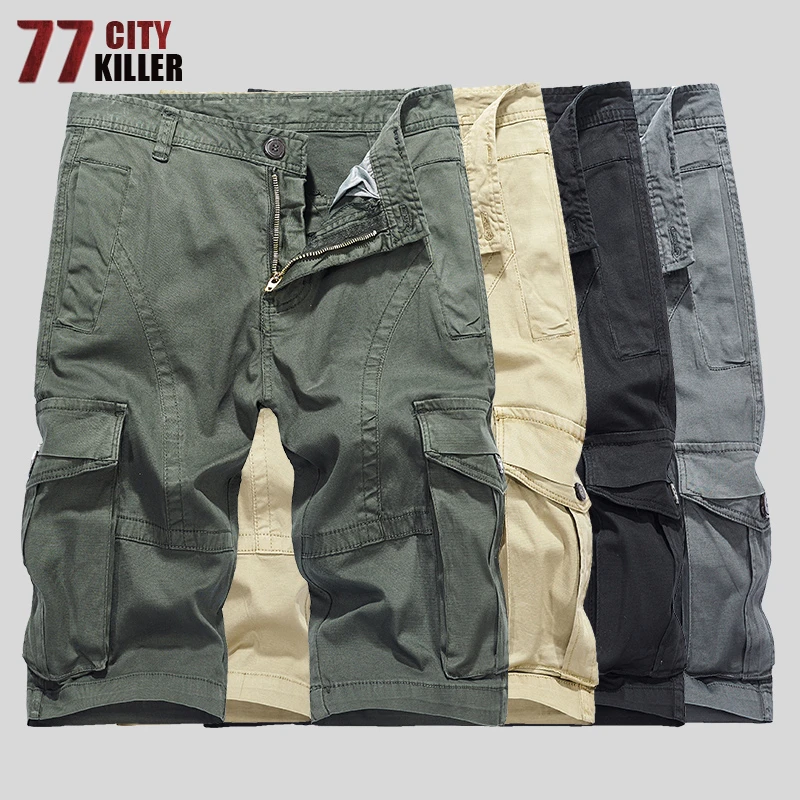 

77City Killer Cargo Shorts Men Camouflage Summer Hot Sale Cotton Casual Men Short Pants Brand Cloth Comfortable Men Cargo Shorts
