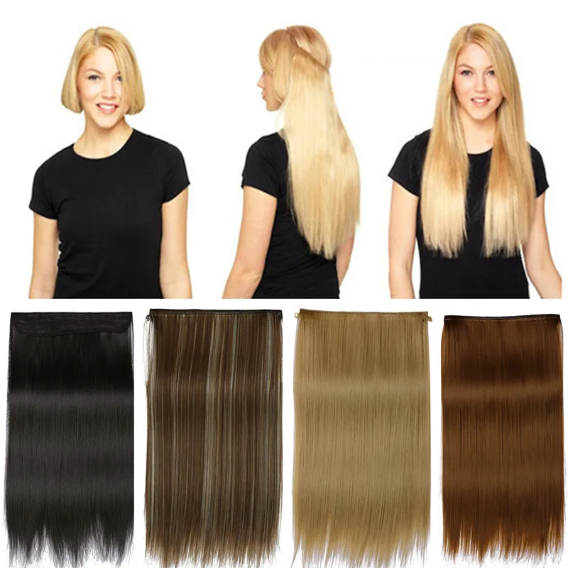 1PC Straight Hairpiece Synthetic Hair Halo Hair Extension Secret