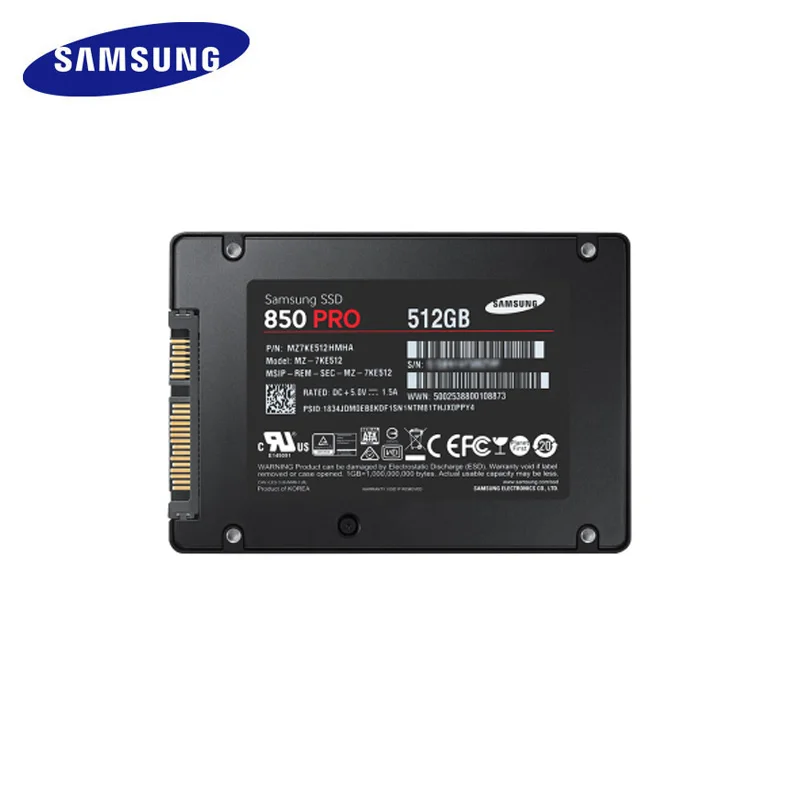 - Samsung  Internal SSD 850 PRO MZ7KE256B MZ7KE512B 256GB512GB 25 Inch Read 550MBS SATA Solid State Drive For Notebook