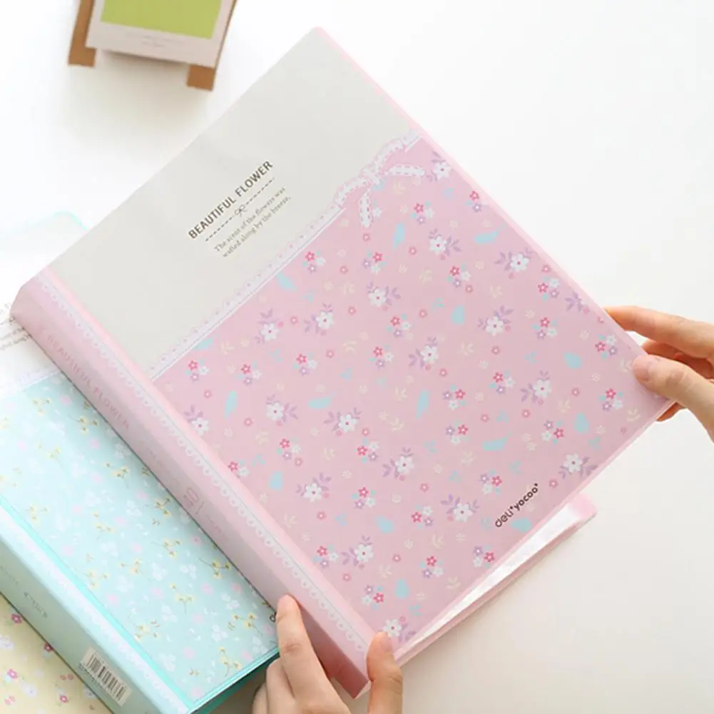 

40 Pages A4 Paper Documents Floral File Holders Storage Antiskid Grid Binder Folder Pouch