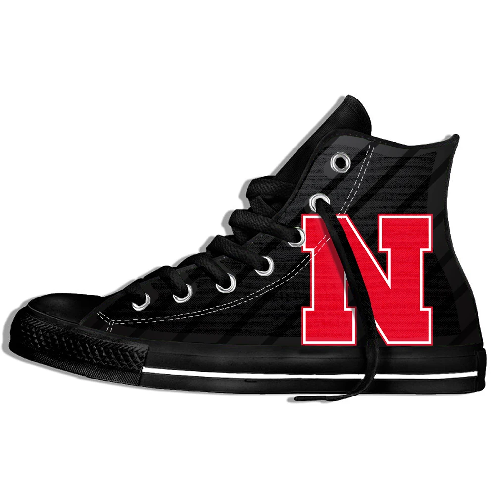 

Cornhuskers Men's/women's Lightweight Shoes Nebraska Sneakers High Top Canvas Flat Shoes University Breathable Casual Shoes