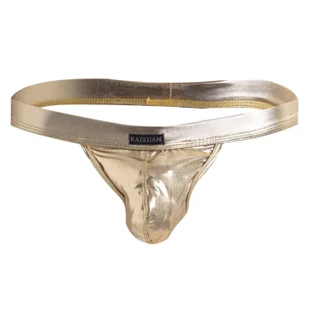 

fashion Men Underwear Sexy Men Briefs Men Sexy Underwear Bare Buttocks Patent Leather Underpants Pouch Thong G-String#3G