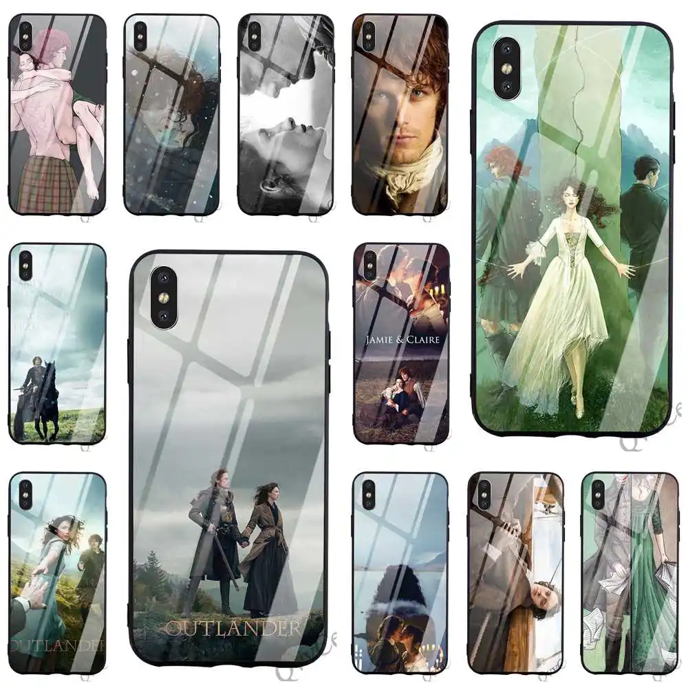 

Colorful OUTLANDER TV Show Tempered Glass Phone Cover for iPhone 5S Case XR X 7 5 8 Plus 6 6S SE Xs Max 11 pro Back