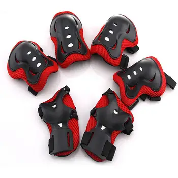 

6 pcs Kids Outdoor Sports Protective Gear Knee Pads Elbow Pads Wrist Guards Roller Skating Safety Protection Knee Support