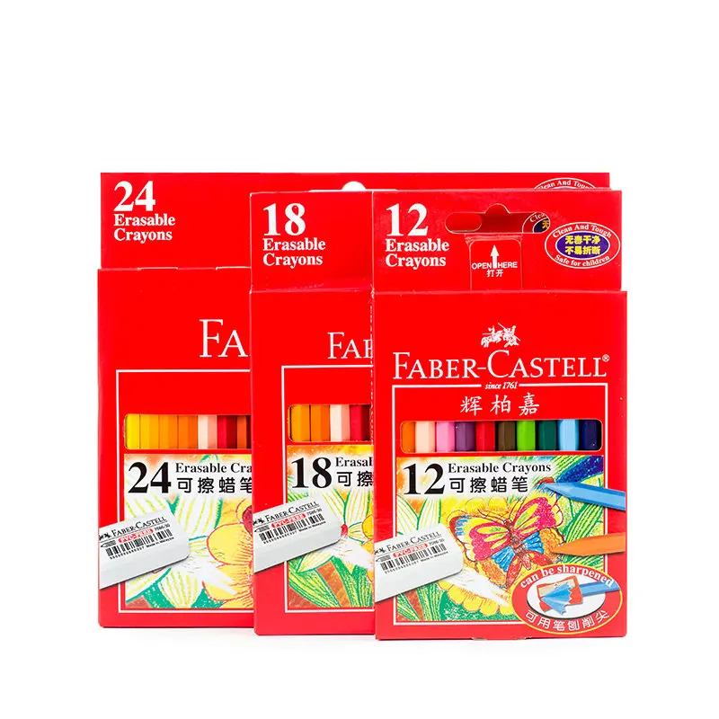 Faber Castell со стирающимися чернилами масляная пастель шестиугольная 12/18/24 цвета комплект воск для рисования Мелки школьные канцелярские товары для рукоделия