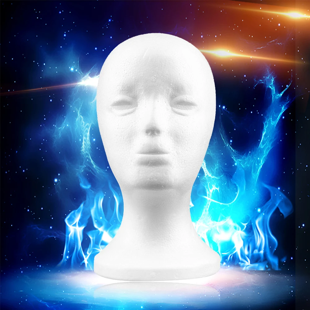 

Hot! Female Styrofoam Mannequin Manikin Head Model Foam Wig Hair Hat Glasses Display White 1Pc