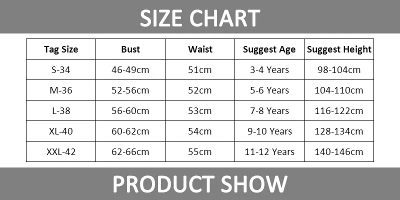 Youth Swimsuit Size Chart