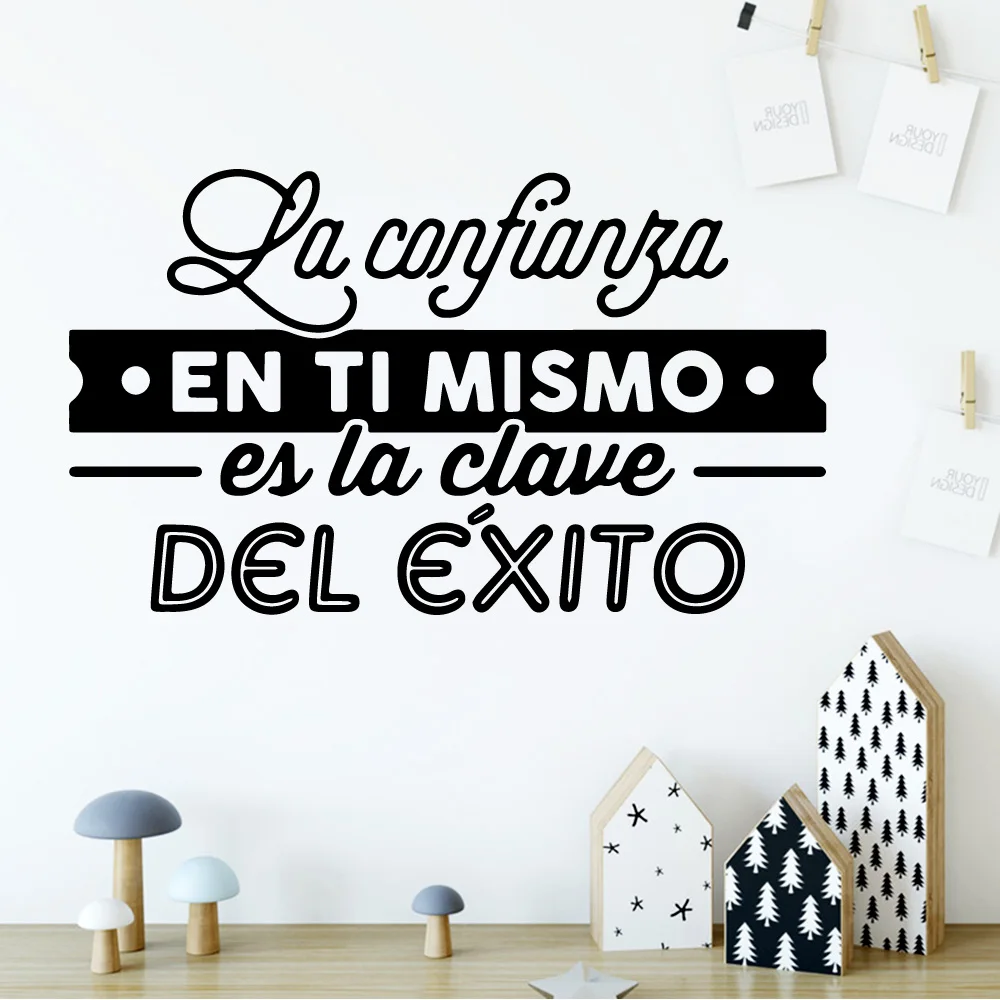 

Artistic Spanish Sentence Wall Sticker Removable Self Adhesive Watercolo For Living Room Kids Room Wall Decoration