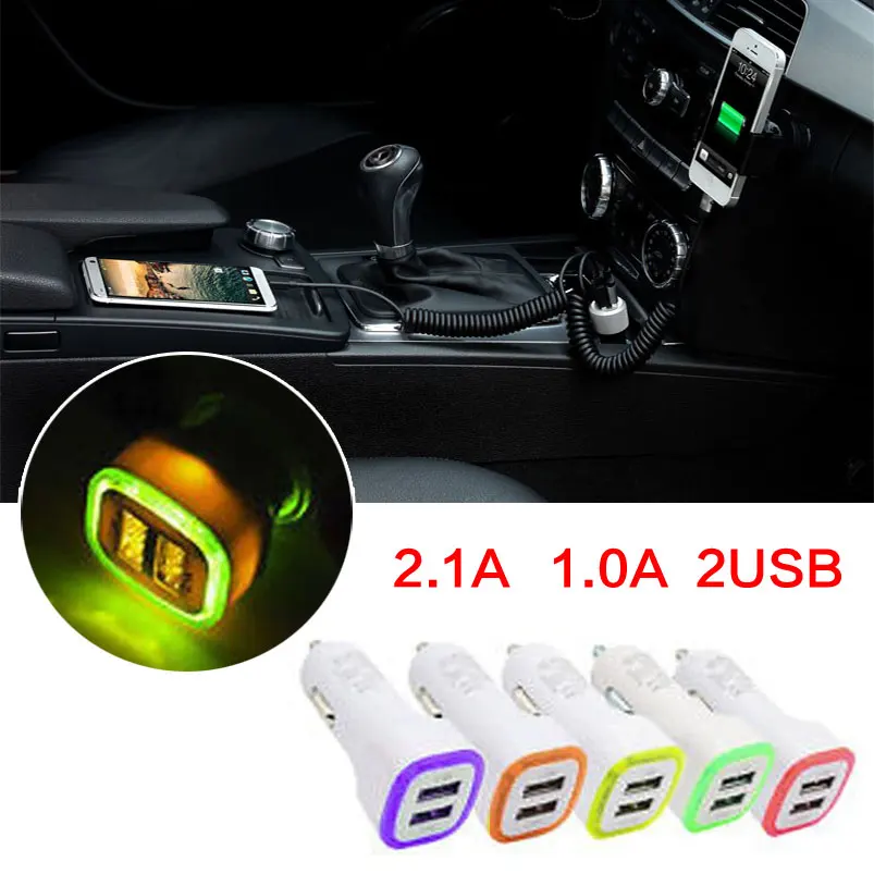 2.1A 1.0A 5 Вт Светодиодный Dual USB 2 Порты автомобиля Зарядное устройство зарядки