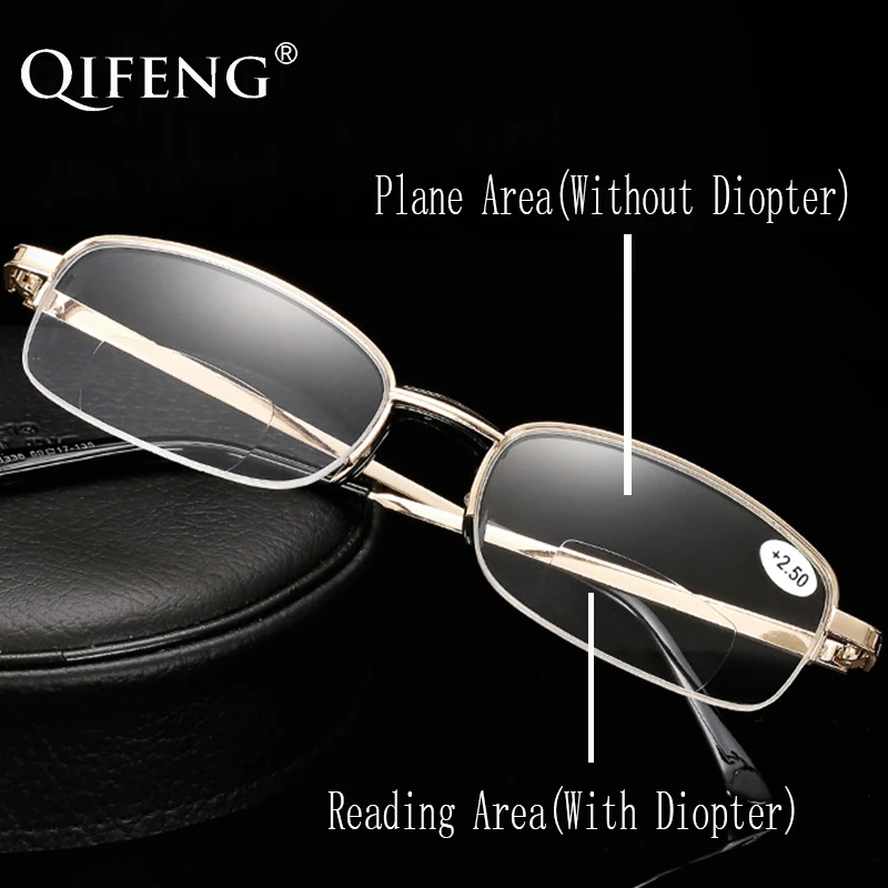 QIFENG бифокальные очки для чтения для мужчин женщин диоптрий дальнозоркостью очки мужской женский + 1,0 1,5 2,0 3,0 4,0 3,5 2,5 QF262