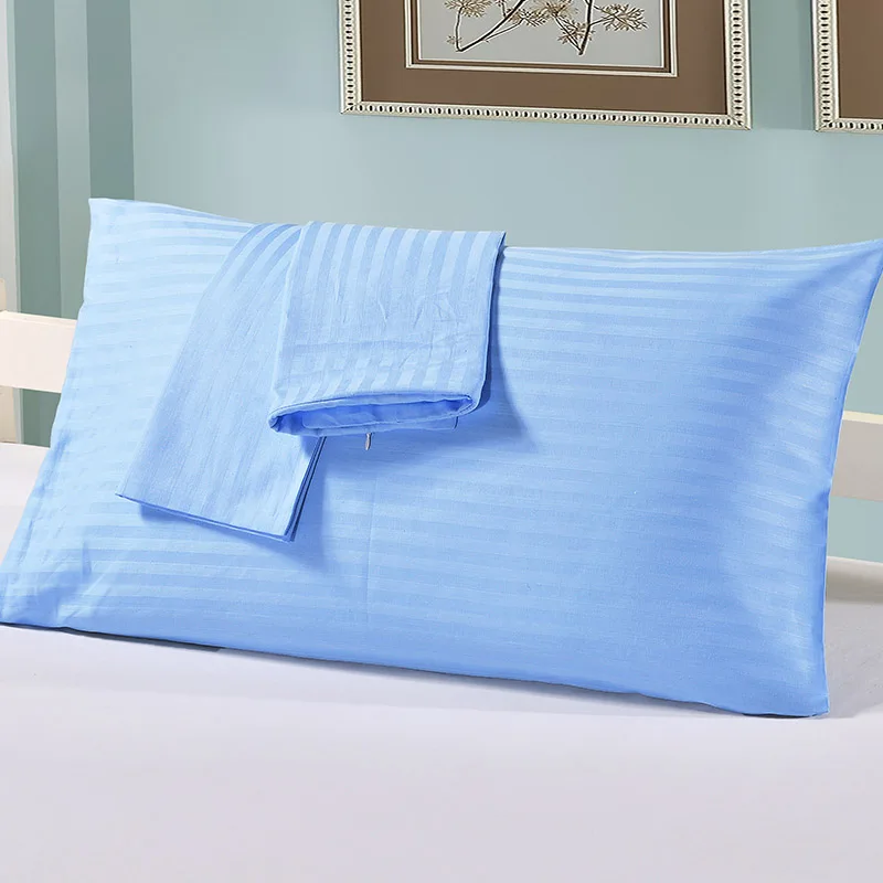 Home Bedding Pillowcases Striped Decorative Hotel Hospital White Gray