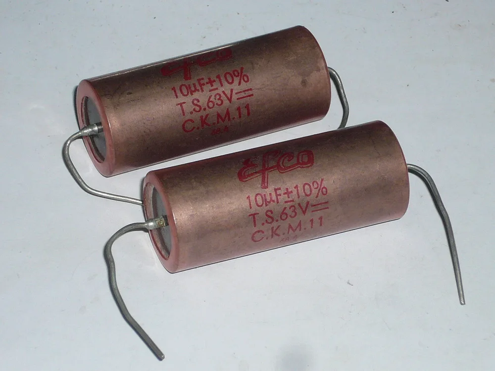 

[SA]French immersion axial 10UF 63V metal foil top coupling discontinued for many years--5pcs/lot