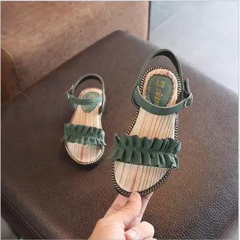 

New Children Girls Summer Shoes Kids Sandals For Girls Leather Peated Princess Shoes Girls Sandals Fashion Beach shoes