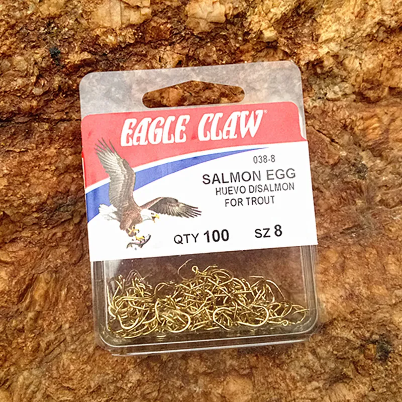 100pcs EAGLE CLAW Salmon For Trout Fishing Hook Pesca Peche Fish Heken