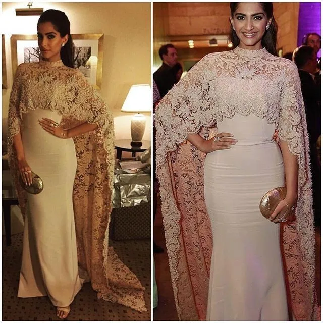 

2019 New Arrival High Neck Dubai Muslim Evening Dress Arabic Kaftan With Lace Cape Evening Dress Formal Gown Robe De Soiree Long