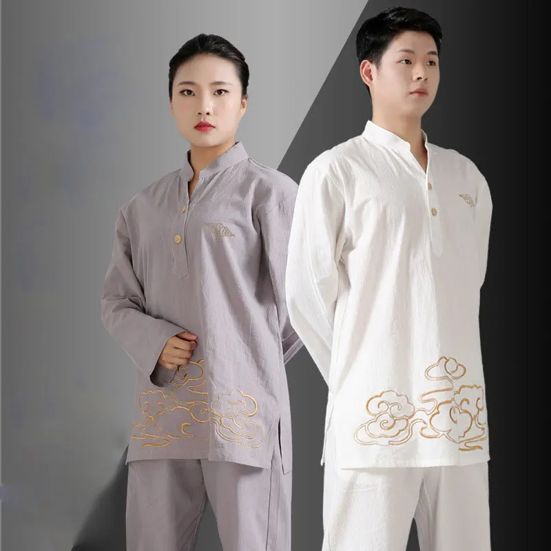 

Tai chi Women and Mend Embroidered kung fu uniform tang shirt Chinese clothes for men Tops Competition Shirts martial arts