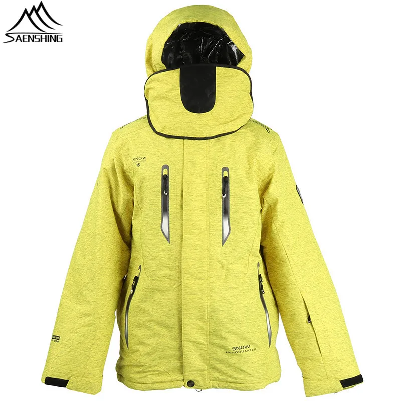 SAENSHING Yellow Winter Ski Jacket Men Super Warm Waterproof Snowboard