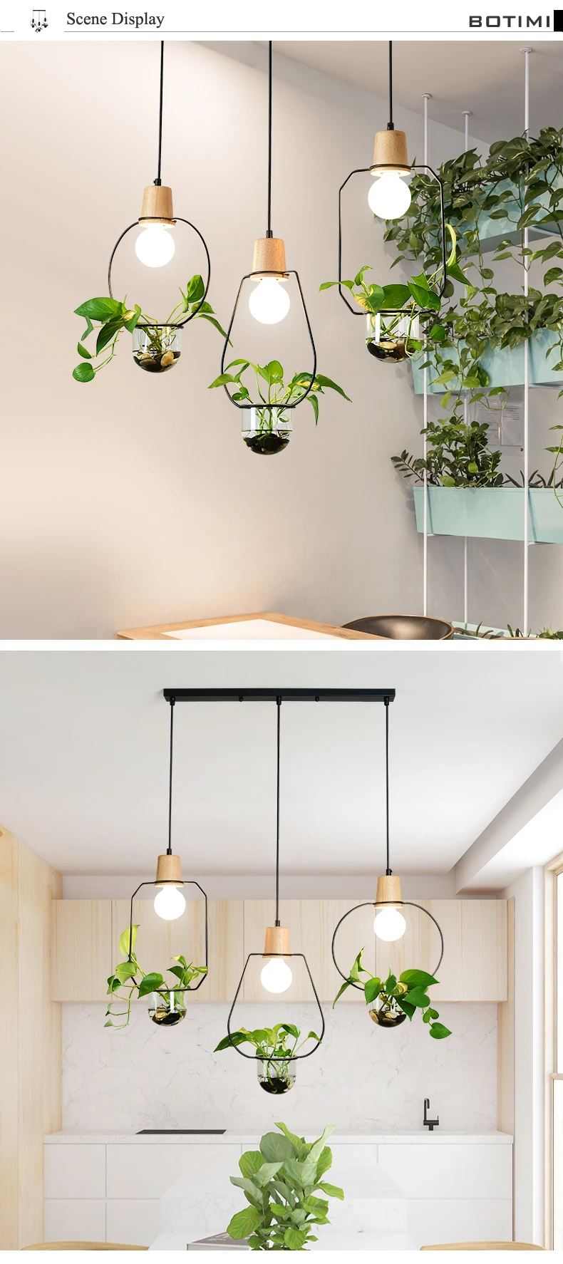 BOTIMI скандинавский подвесной светильник s для столовой Кофейни подвесной светильник Рестер Ресторан Бар лампы без растений