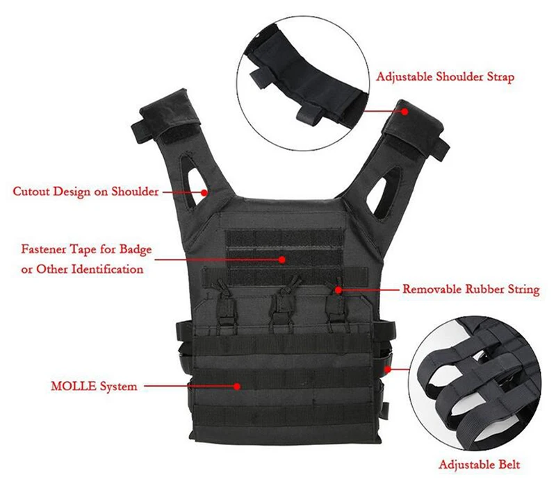 Охотничьи аксессуары, Тактический бронежилет JPC Molle, жилет для переноски, журнал, военный тренировочный жилет для страйкбола для CS Wargame