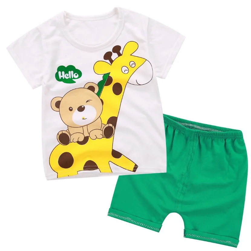 

Summer Boys Clothing Sets Kids Cartoon Tops Shirt+Shorts 2pcs Clothes for Children Boys Sport Suit Baby Tracksuit Set