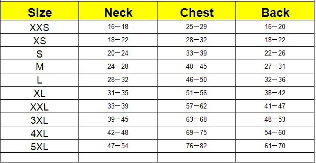 Old size chart