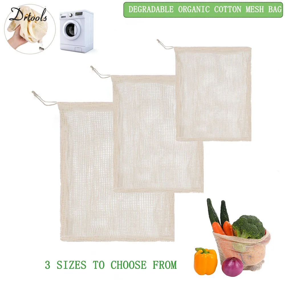 

Premium Reusable Mesh Produce Bags Set of Superior Double-Stitched Strength with Tare Weight on Tags | Lightweight See-Through
