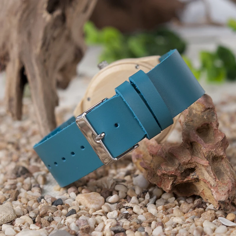 BOBO BIRD CbF20 Leather Band Wooden Watches Men Handmade Maple Fashion Casual Design Watches for Male as Gifts