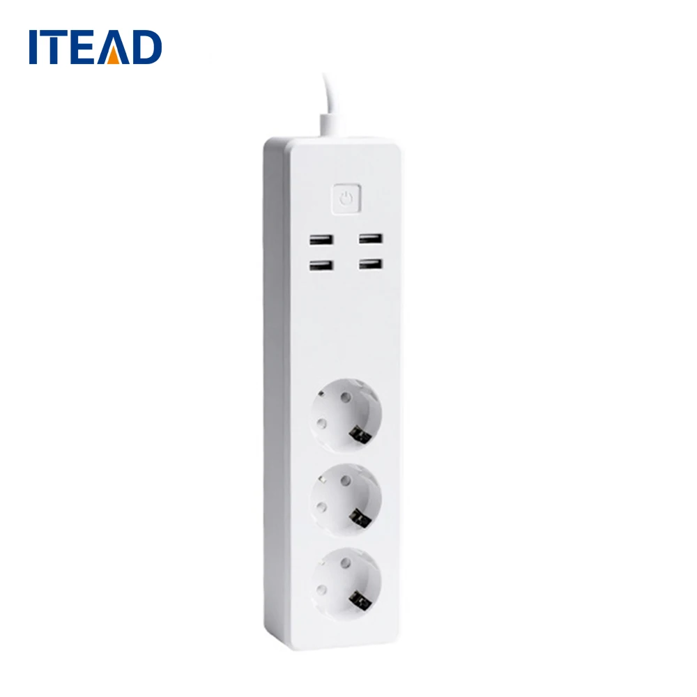 

Wifi Power Socket Wireless Remote Control Smart Home Strip Plug EU 3 AC Socket 4 USB Charging Ports Working For Alexa