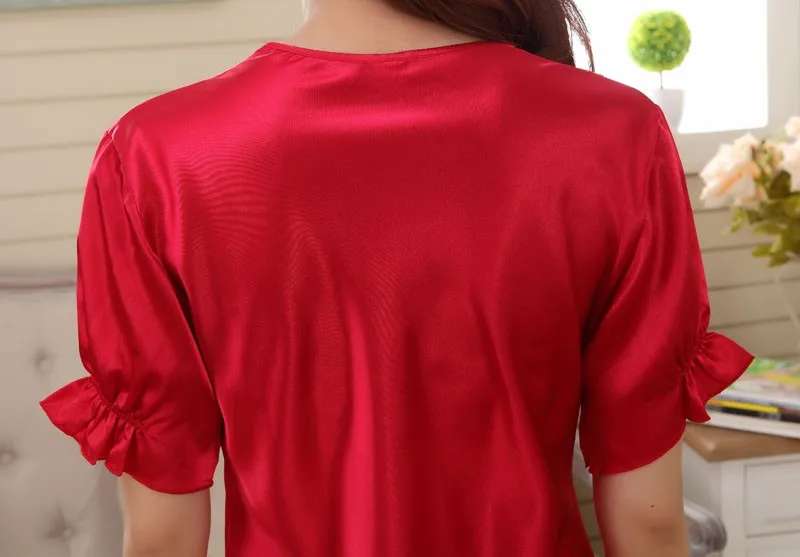 Summer faux silk men's 2 piece Pajama Sets male Rayon homewear younster sleepwear  Men's Sleep Lounge short  pijamas nightwears organic pyjamas