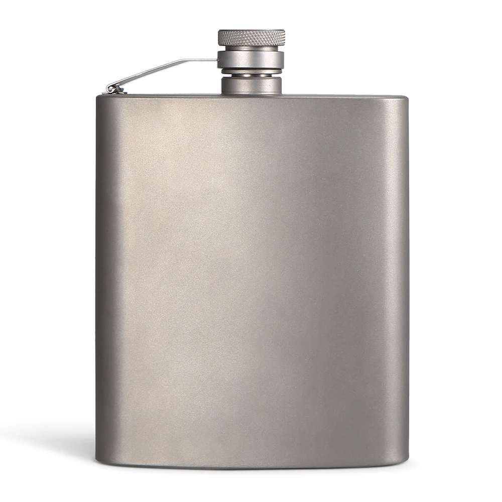 

200ML Outdoor Titanium Flask Liquor Ultra Light Flat Hip Flask Outdoor Camping Picnic Hiking Flask