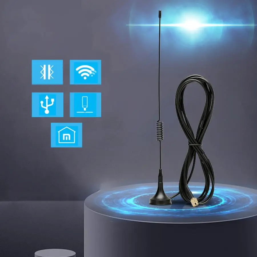 

10Pcs GSM 433Mhz Antenna 5dbi SMA Straight Radio Suction Cup Antenna with Connecting Cable telescopic antenna