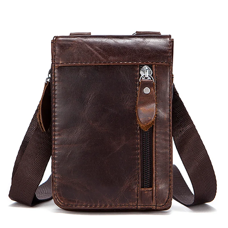 

2018 New Arrivals Casual Men Waist Bags Premium Genuine Leather Man Small Messenger Bag Mobile Phone Pocket Male Belt Bags Hot