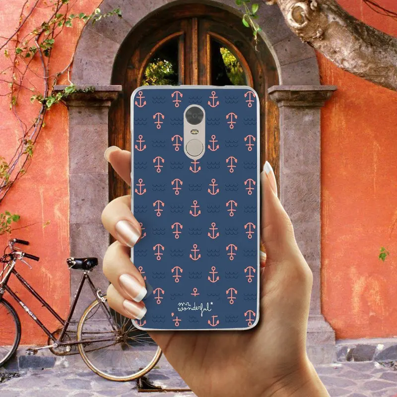 Чехол для телефона с мультяшным якорем моряком Xiaomi Redmi Mi Note 2 3S 4X 4A 6 5 5S 5A 8 A1 Pro Plus Max