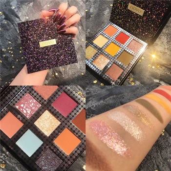 

2019 Nude 9ColorShining Matte Eyeshadow Palette Makeup Glitter Eyeshadow Pigment Smoky Eye Shadow Pallete Waterproof Cosmetics