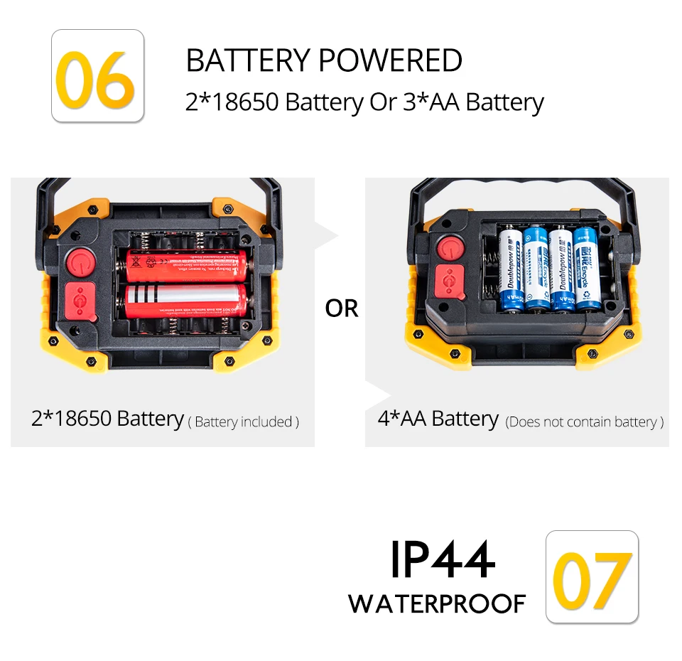 800 люминесцентный перезаряжаемый 30 Вт Рабочий свет портативный светодиодный фонарь 18650 AA на батарейках наружные прожекторы светодиодные фонари фонарик