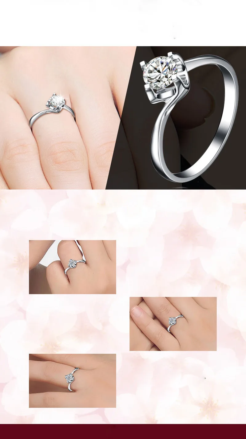 ANI 18 K(Au750) кольцо для помолвки из белого золота 0,2 КТ Сертифицированный круглый бриллиант для женщин Свадебные ювелирные изделия с настоящим бриллиантом индивидуальный дизайн