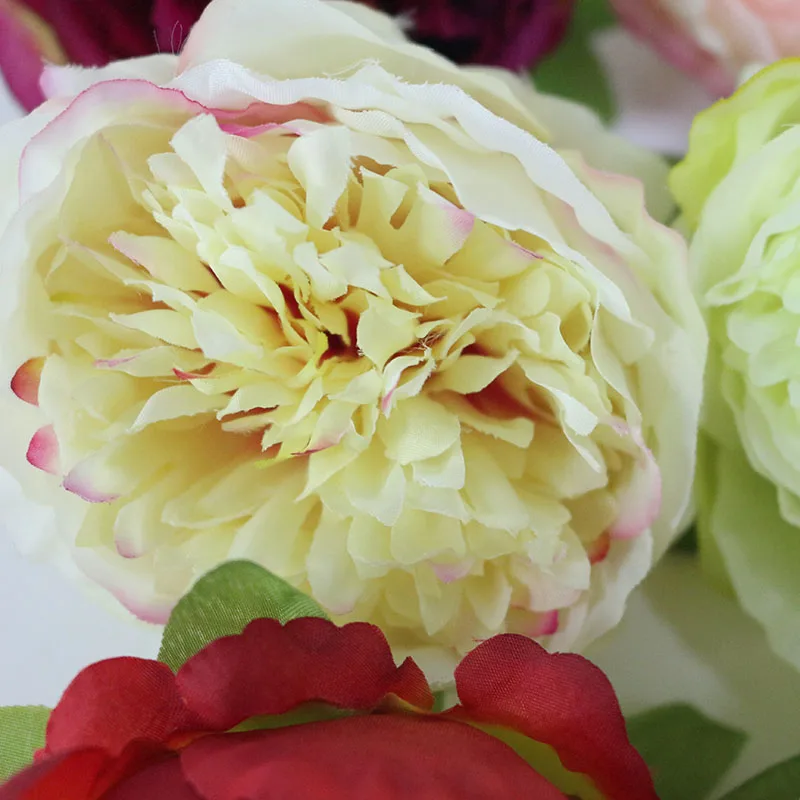 Flone Artificial Silk Peony Head Fake Flowers Wedding Bride DIY Wreath Christmas Party Decoration Handmade Crafts Accessories (26)
