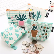 PACGOT Новинка, простой мультяшный кактус, растения, горшок, переносной Кошелек для монет, денег, пенал, чехол, уникальный кошелек, сумка, кошелек, сумка на молнии, 1 шт