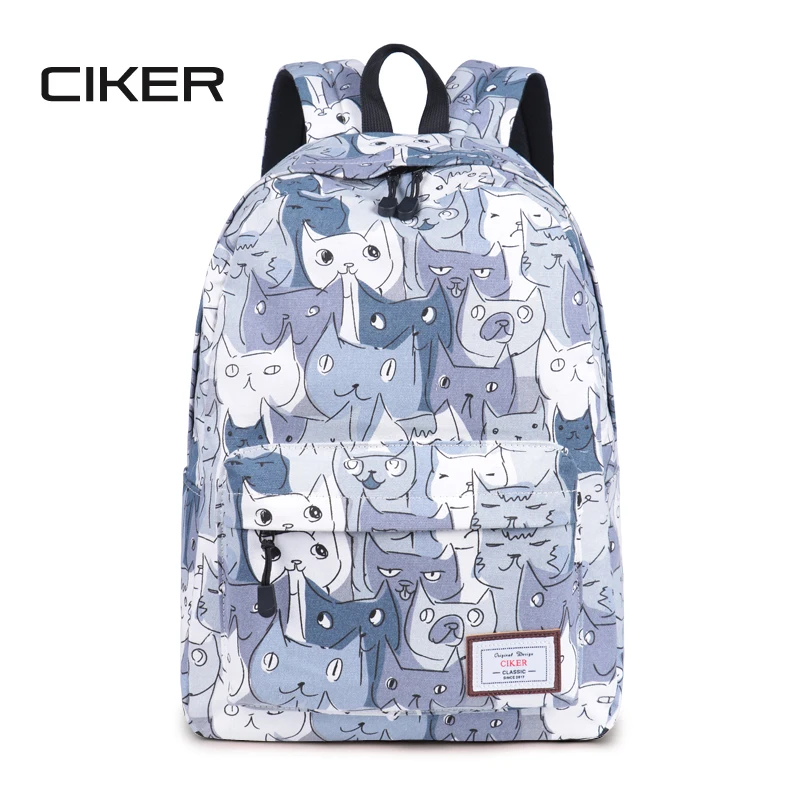 Buy CIKER Brand cat printing backpack women canvas